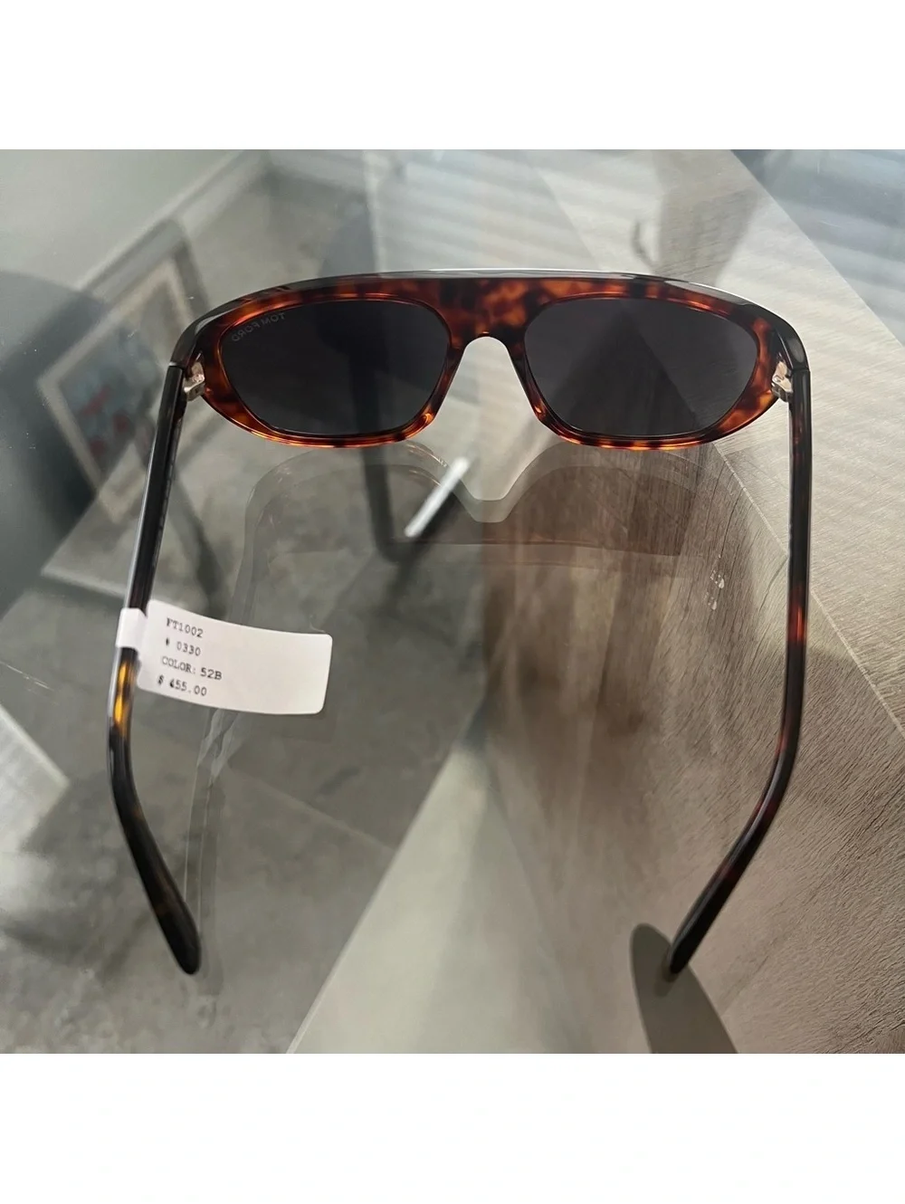 New TOM FORD Rectangular Frame Sunglasses in Havana New w/Tag Retail $455